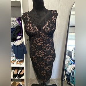Black Lace Sleeveless Dress